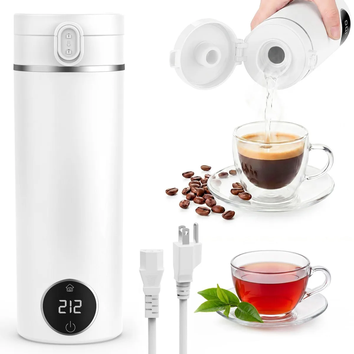  TENGIZUOHZ XN-302 Portable Electric Kettle 15 OZ White — product photo