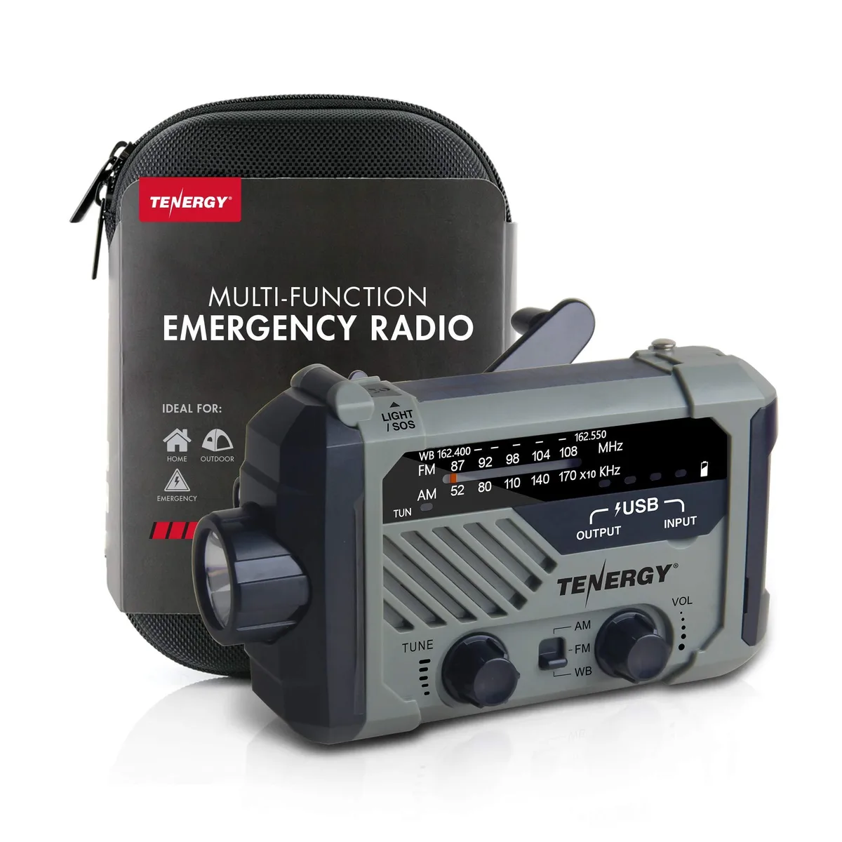  Tenergy T101 Weather Radio AM FM NOAA 2000mAh 120LM SOS — product photo