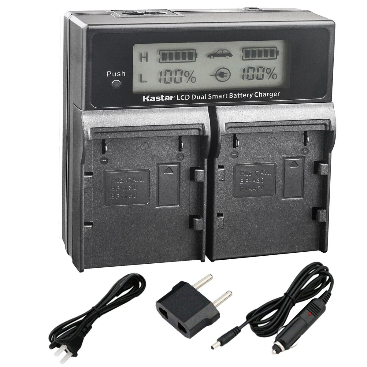 Kastar Kastar BP-A100 CH04 Dual LCD Charger camera battery charger — product photo