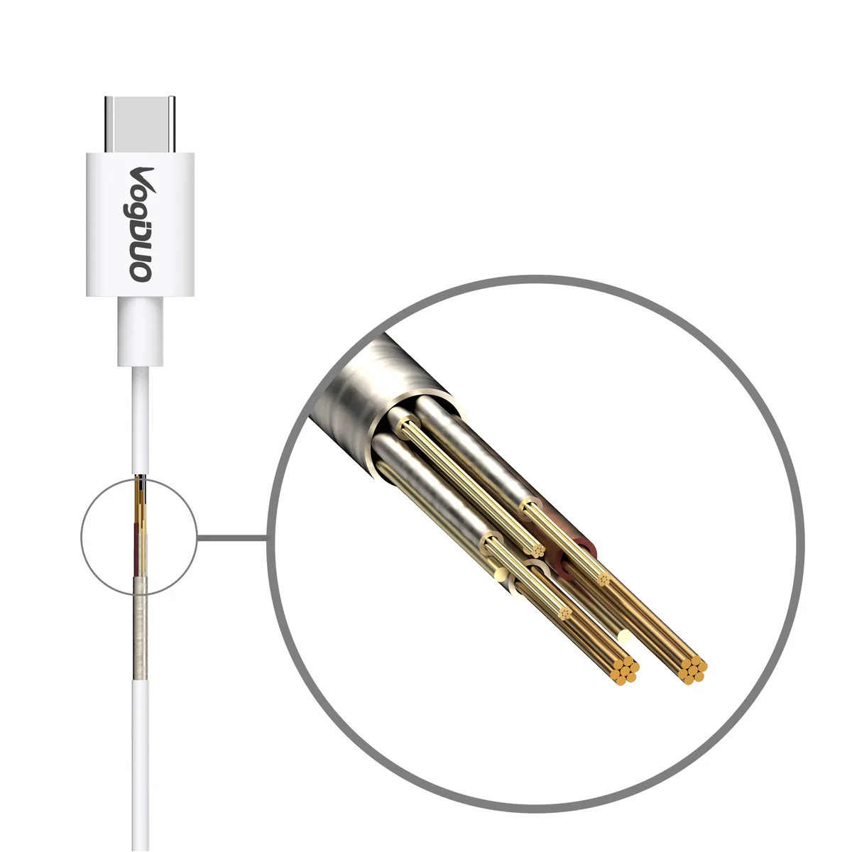 VogDUO International Corp. VogDUO International Corp. Cable Go USB-C to USB-C 4" 10Gbps PD 3.0 American Flag-Red, White, Blue Vintage — product photo