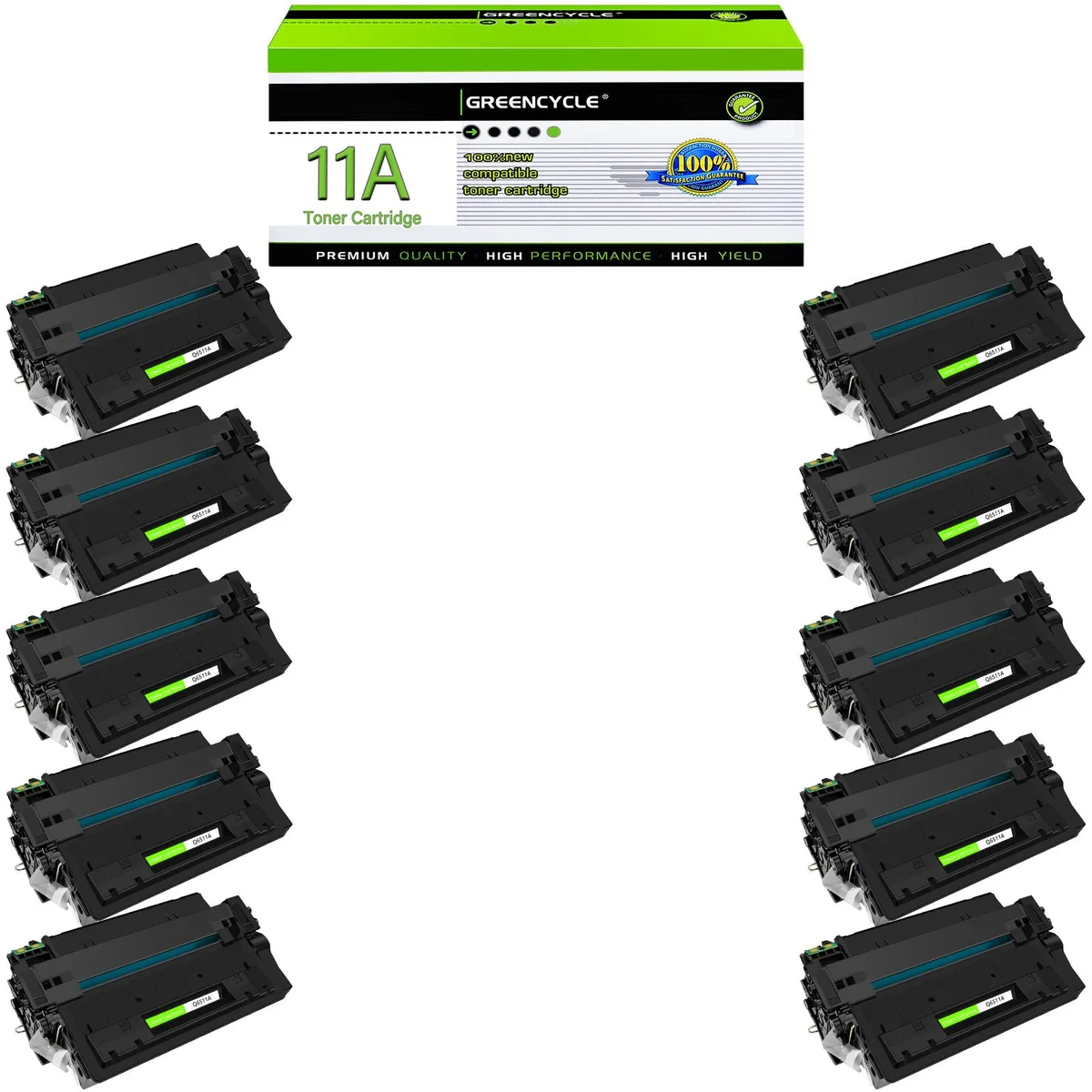 GREENCYCLE GREENCYCLE Q6511A compatible toner cartridge 10-pack black 6000 pages — product photo