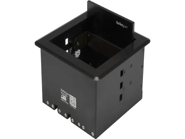 Black rectangular cable management box for tabletop installation .5 ft