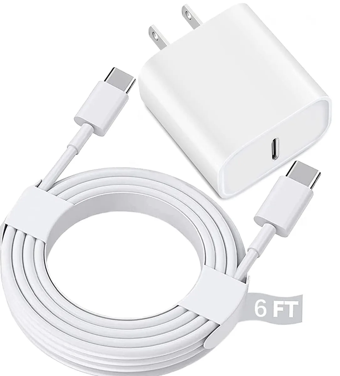  BikeAnything LR-FC02 20W USB-C charger with 6ft cable, white — product photo