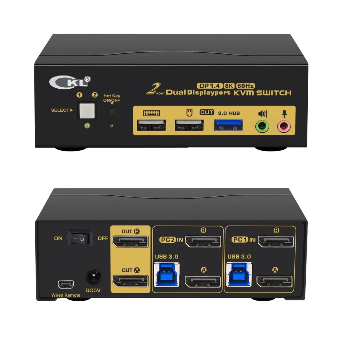 Vszerda Vszerda CKL-622DP-4 KVM Switch DisplayPort 1.4 2x2 USB 3.0 — product photo