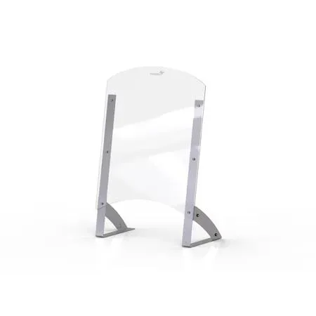 Clear transparent buffet sneeze guard panel, 24 inches wide, rectangular shield with magnetic connectors