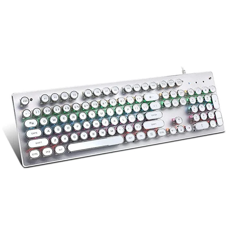 MAD CATZ MAD CATZ Retro Typewriter Mechanical Keyboard Blue Switch 104 Keys White — product photo