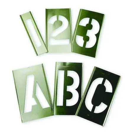 Brass interlocking stencil set of letters and numbers