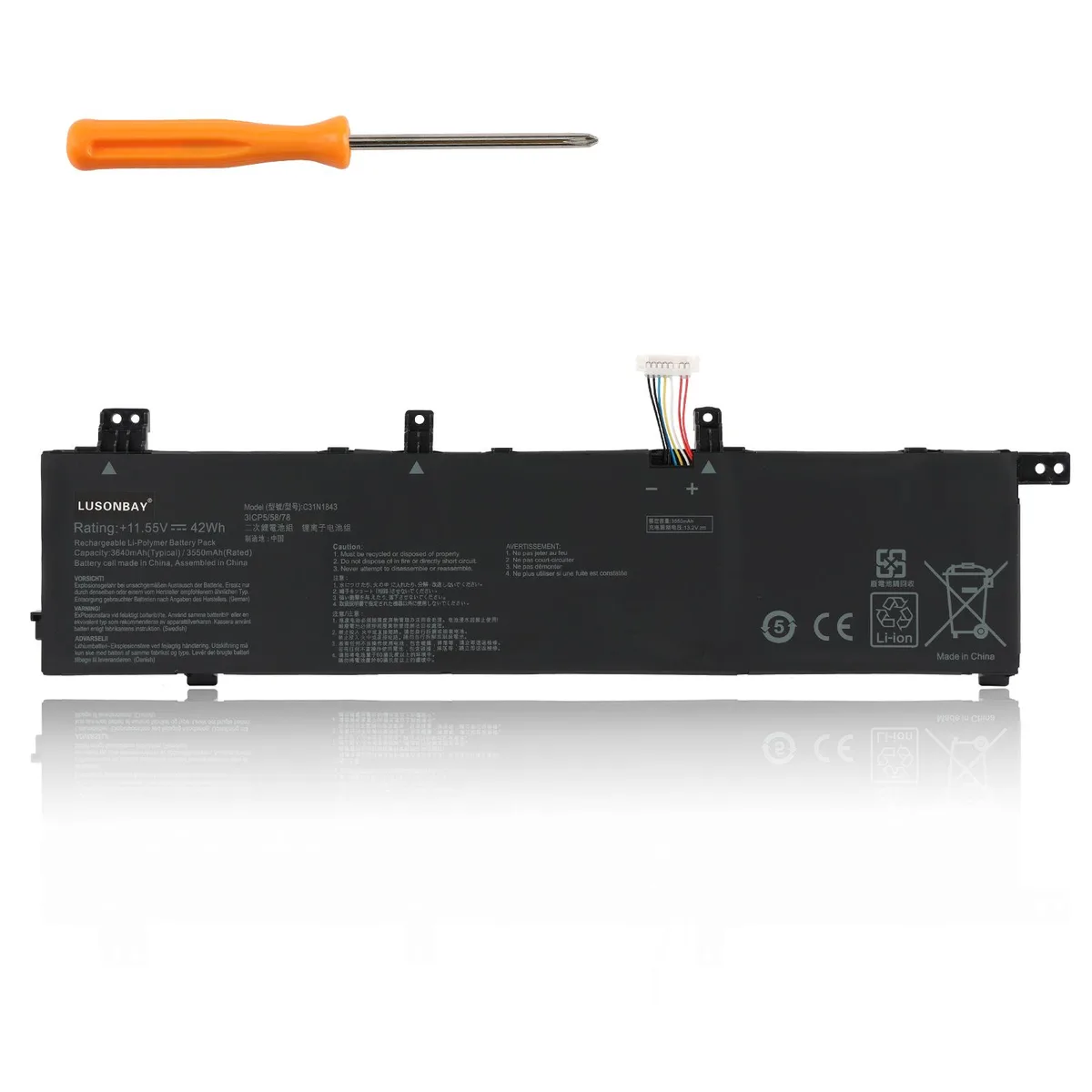 KingSener KingSener C31N1843 laptop battery 42WH 11.55V for ASUS VivoBook S14 S432 S15 S532 — product photo