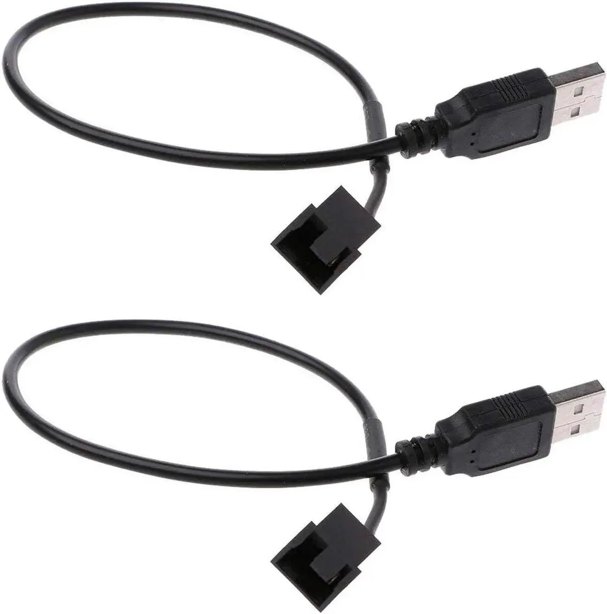 Vszerda Vszerda 2 Pack USB to 3-Pin / 4-Pin PWM 5V Sleeved Fan Power Adapter Cable — product photo