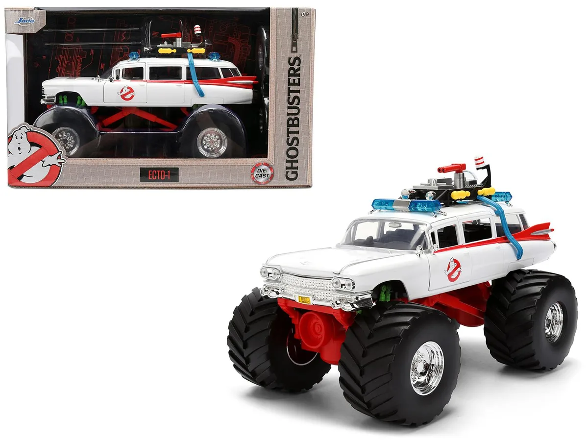 Jada Jada 1959 Cadillac Ambulance Ecto-1 Ghostbusters 1984 Monster Truck 1/24 Diecast — product photo