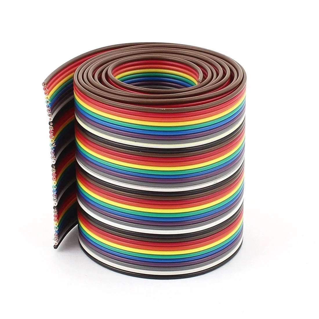 One metre rainbow flat ribbon cable forty conductors 1.27mm pitch fifty millimetres wide