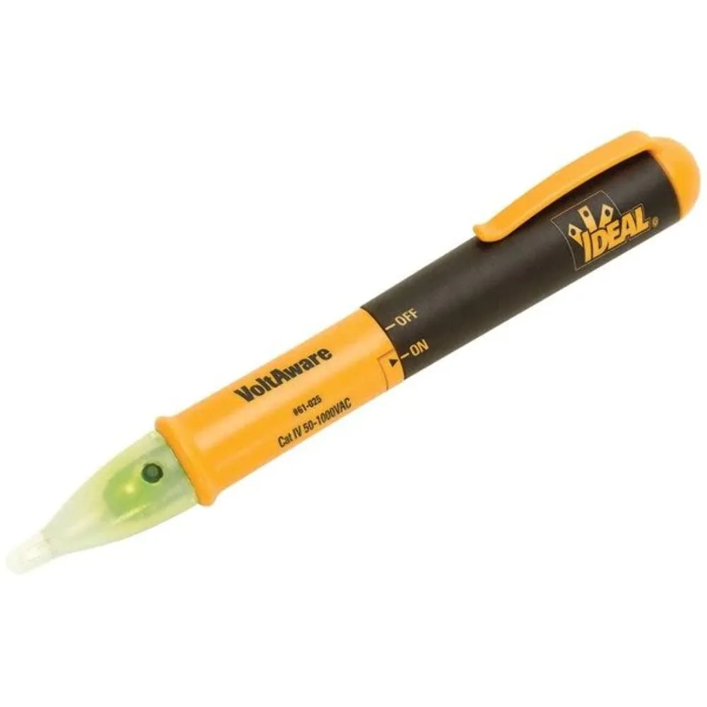 Clear pen-shaped voltage tester with green and red indicator lights