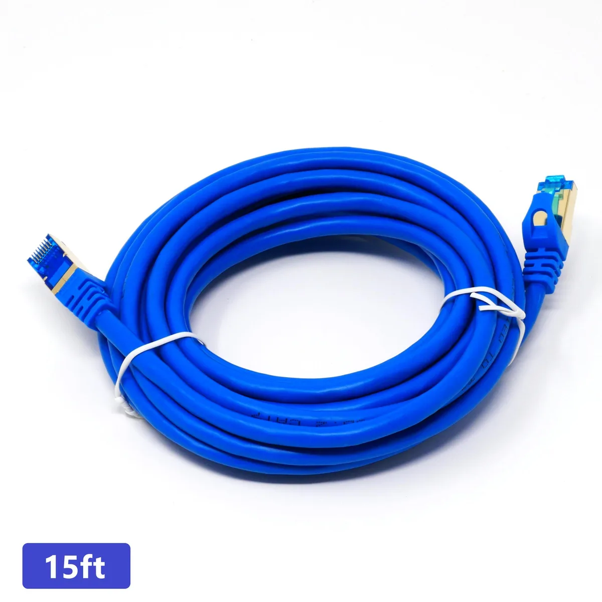 QualGear QualGear QG-CAT7R-1FT-BLK Cat 7 Ethernet Cable 15 ft Blue — product photo