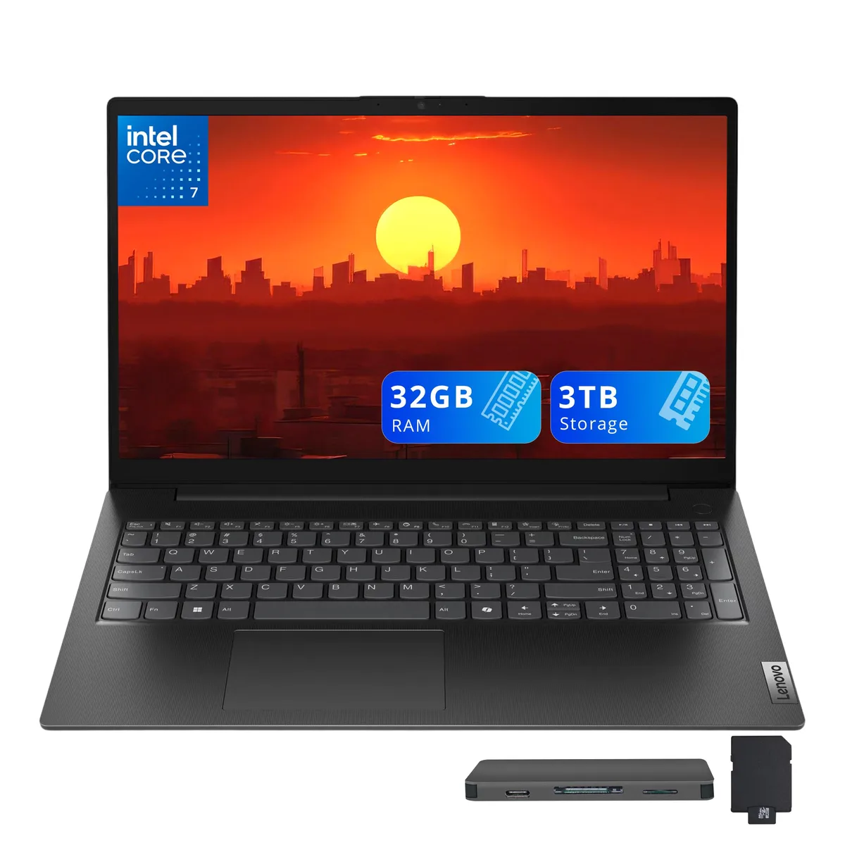 Lenovo Lenovo V15 Gen 5 15.6" FHD Business Laptop Intel Core 7 240H 32GB 2TB SSD+1TB Dock Black — product photo
