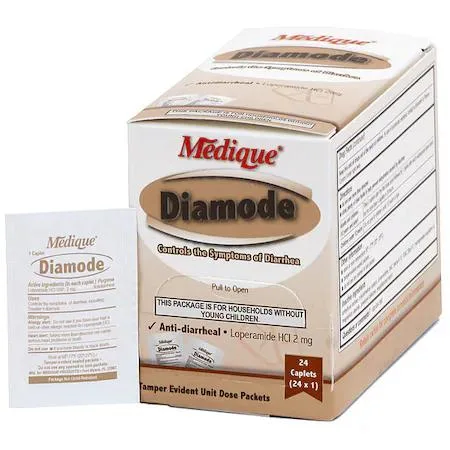 Small white box containing 24 foil-wrapped caplet packets