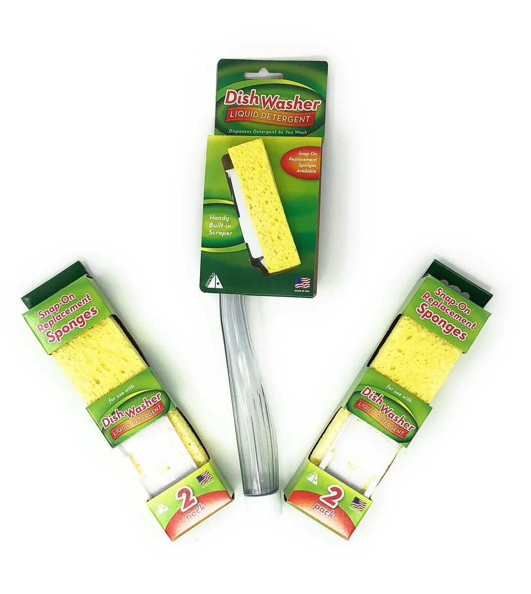 3M Dish Wand with Soap Dispenser Handle and 4 Refill Sponges — product photo