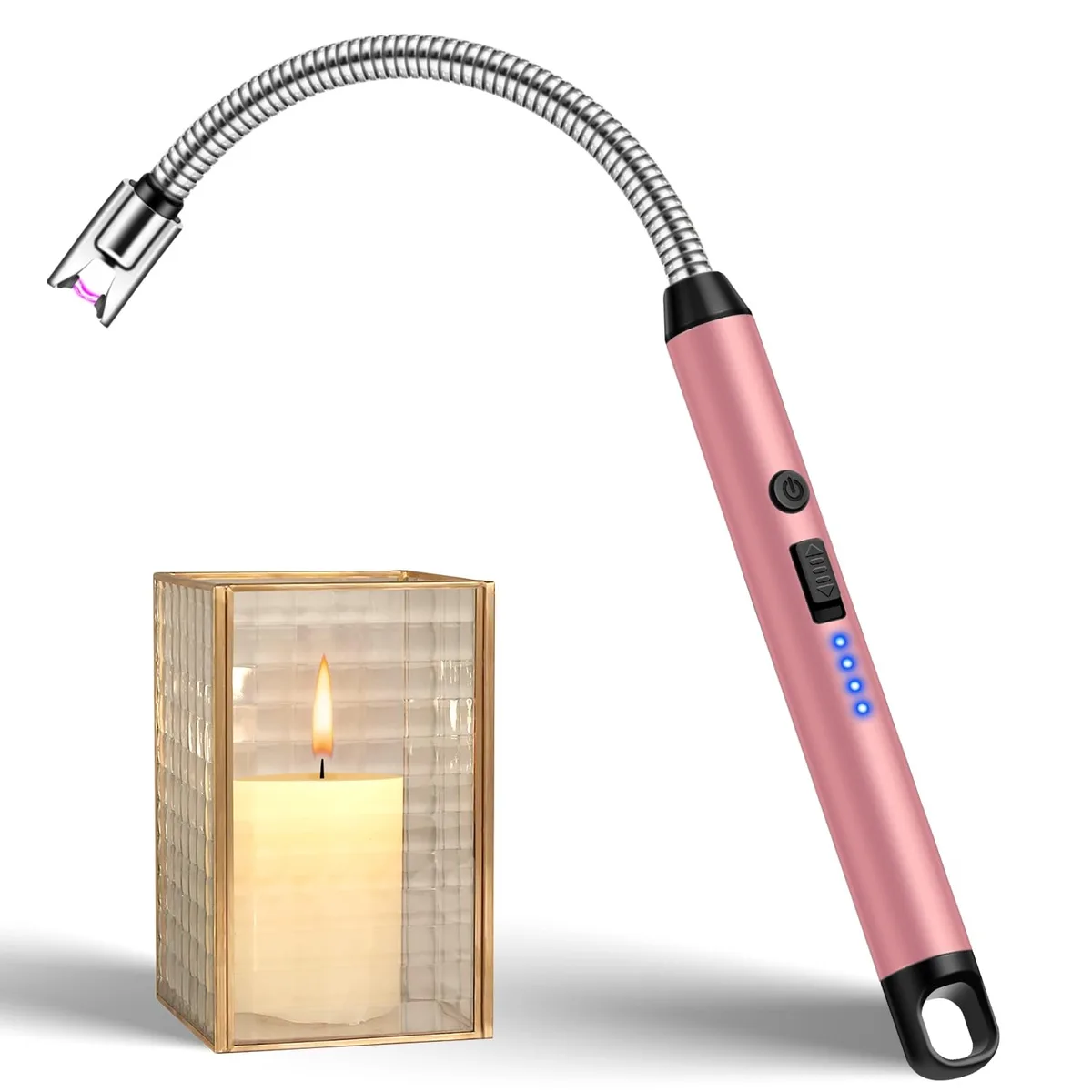  LcFun Arc Lighter Gold 10 in 360° Flexible Neck Safety Lock — product photo