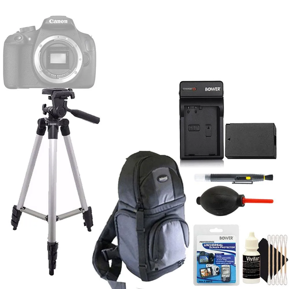 Vivitar Vivitar Tall Tripod 15-50 in + LP-E6 Battery 7.4V 1700mAh + Screen Protector &amp; Cleaning Kit — product photo