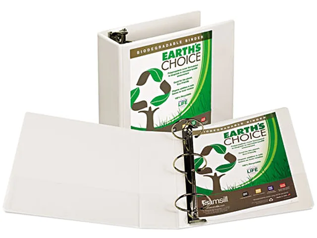 Samsill Samsill 18997 Earth's Choice Biodegradable Round Ring View Binder 4" Capacity Red — product photo