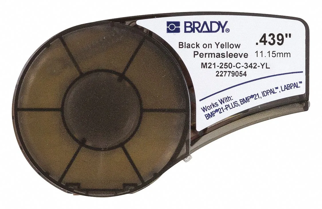 Brady Brady BMP21 B-342 PermaSleeve 250 Black/Yellow .094-.215 -67 to 267F — product photo