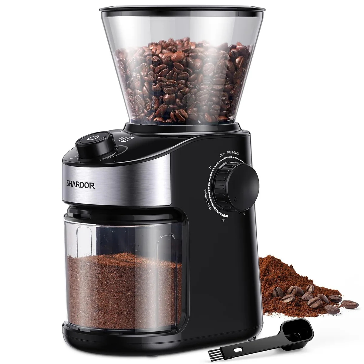  SHARDOR Burr Coffee Grinder 32 Sizes 40s Timer Black — product photo