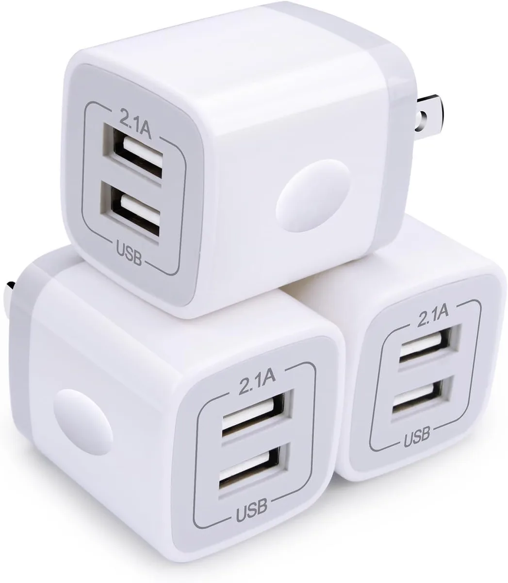 KINGARD KINGARD USB Wall Charger 3-Pack 2.1A Dual Port — product photo