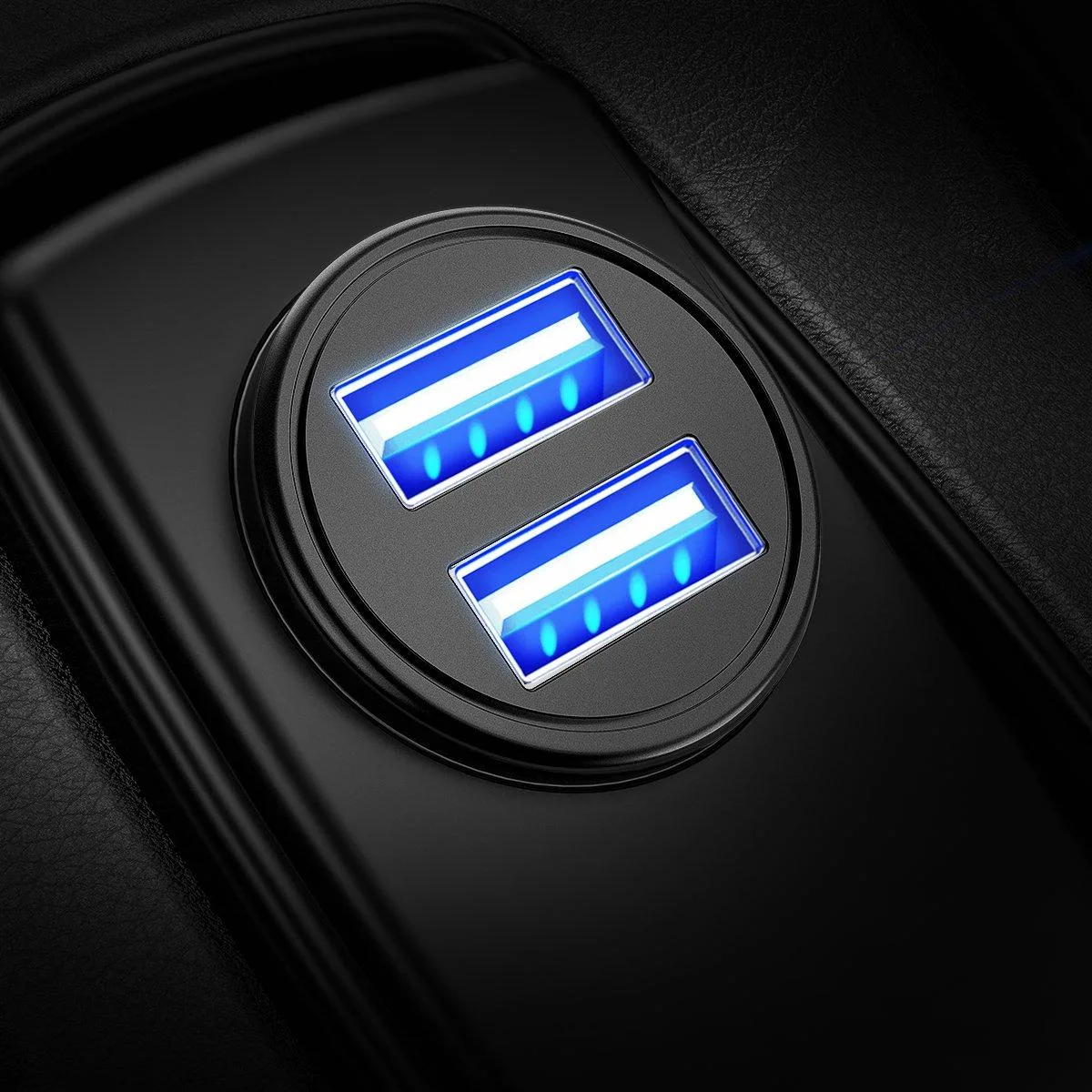  AINOPE AV801 4.8A Dual USB Car Charger Black — product photo