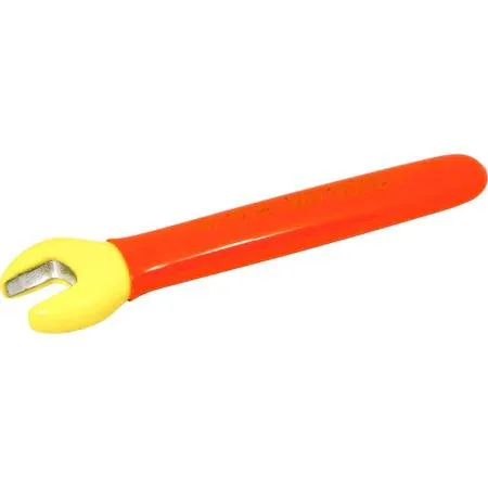 Insulated open-end wrench, 9/16 inch, orange and yellow dual-layer coating