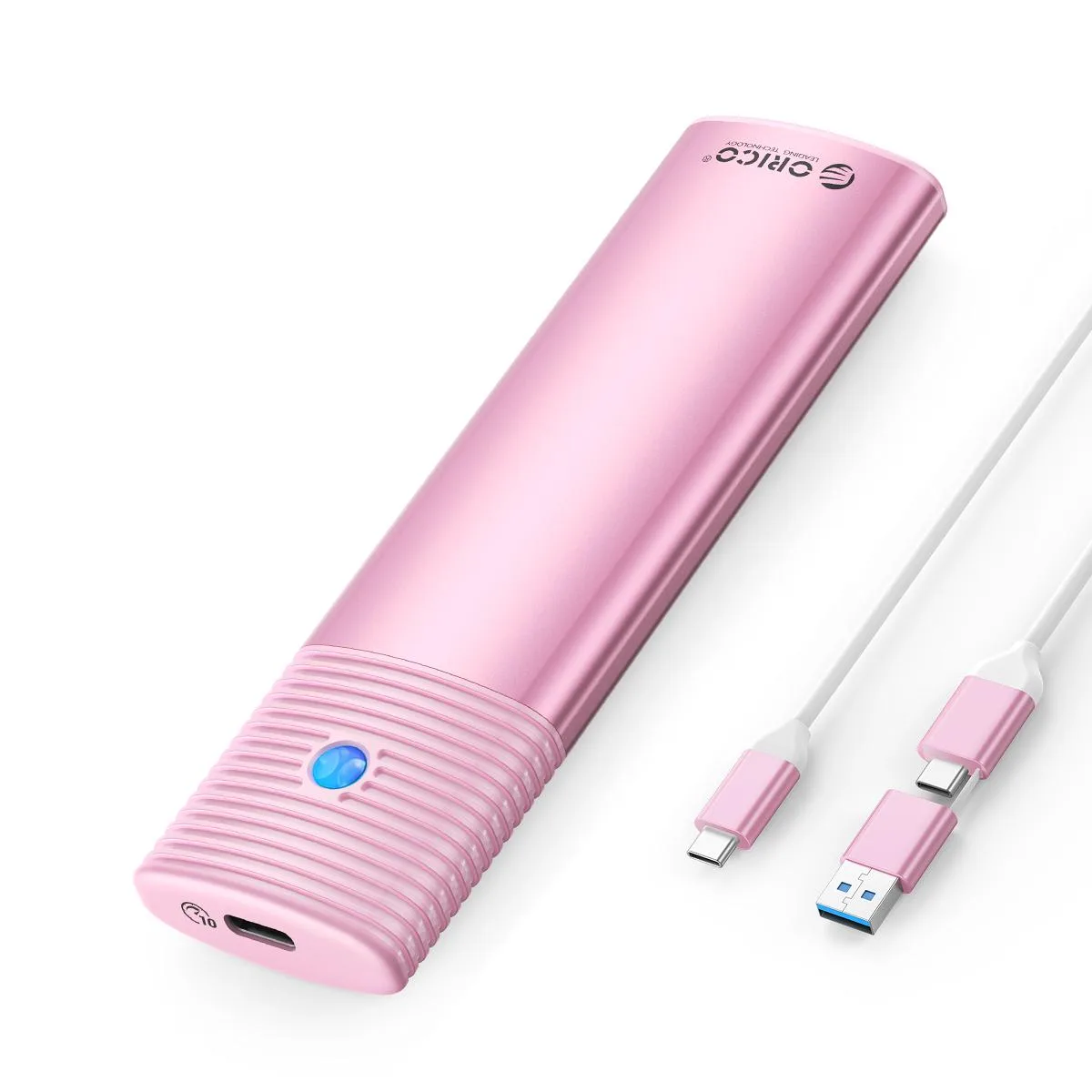 Orico Orico PWEM2 M.2 NVMe SATA SSD enclosure USB 3.2 10Gbps pink — product photo