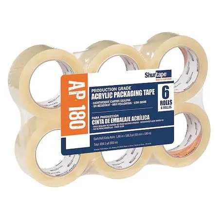 SHURTAPE TECHNOLOGIES, INC. SHURTAPE TECHNOLOGIES, INC. AP 180 Clear Packaging Tape 48mm x 100m PK24 — product photo