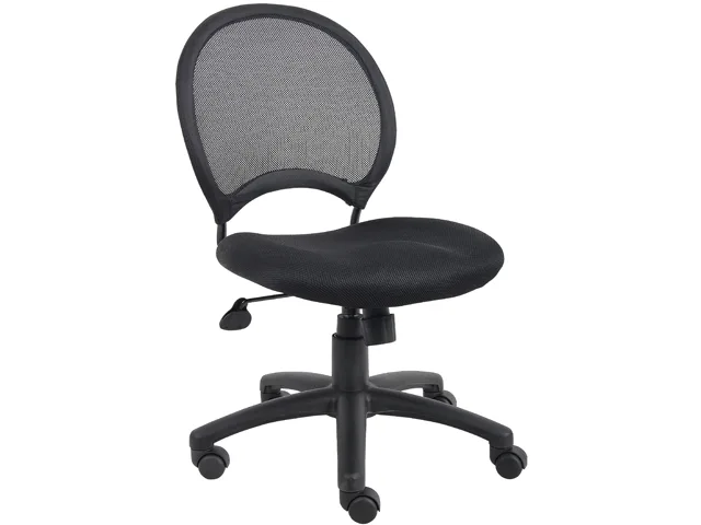 BOSS Office Products BOSS Office Products B6215 Mesh Task Chair Armless Black 25" base 250 lbs capacity — product photo