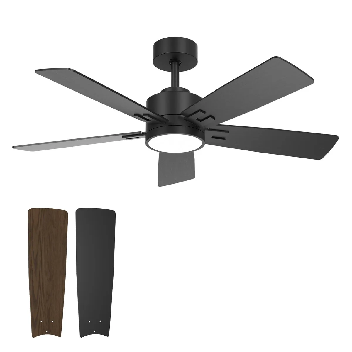 SHREEFINDEE SHREEFINDEE 513 42" Ceiling Fan Black/Walnut Blades — product photo