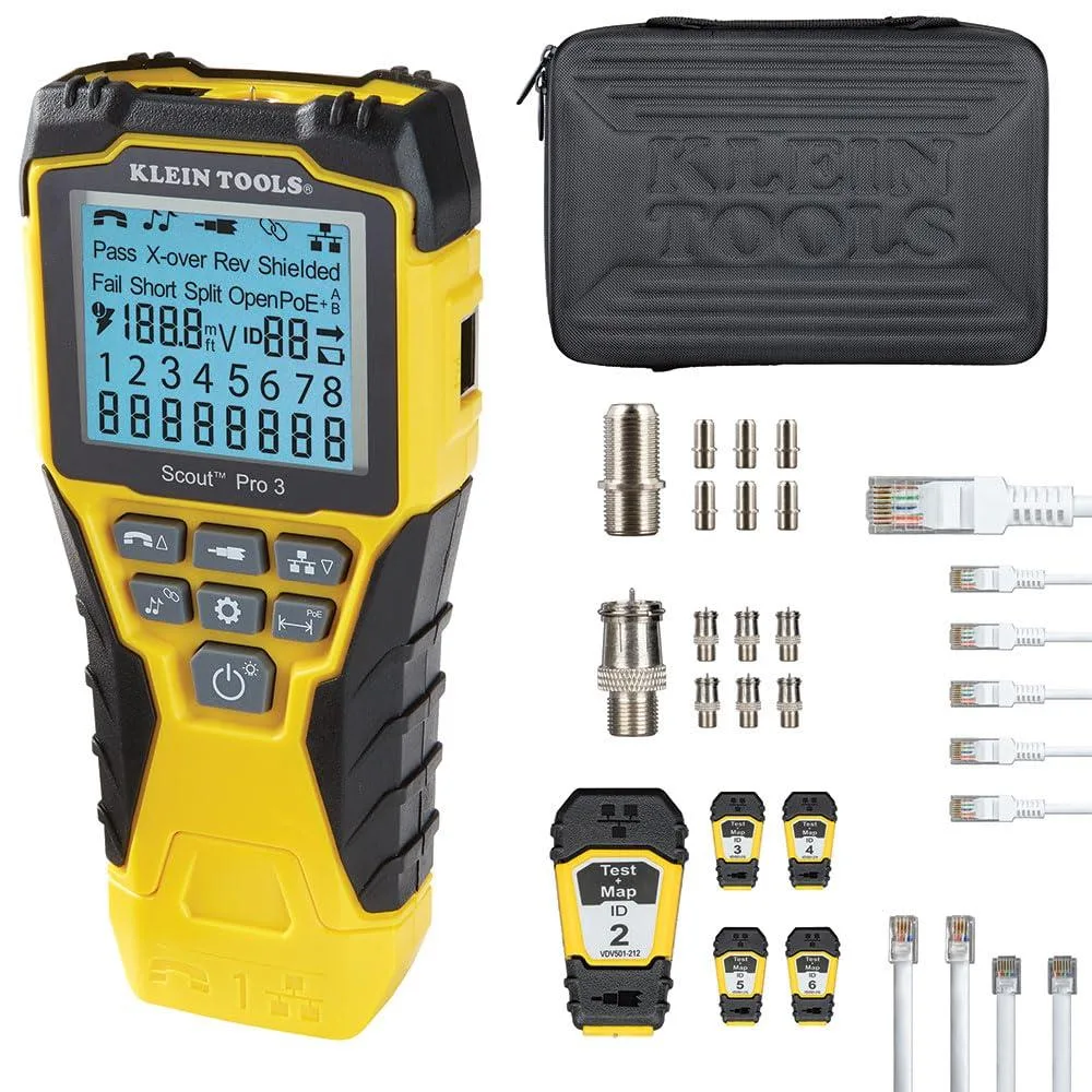Klein Tools Klein Tools VDV501-853 Scout Pro 3 Coaxial Cable Tester with Test-n-Map Remotes #2-6 — product photo