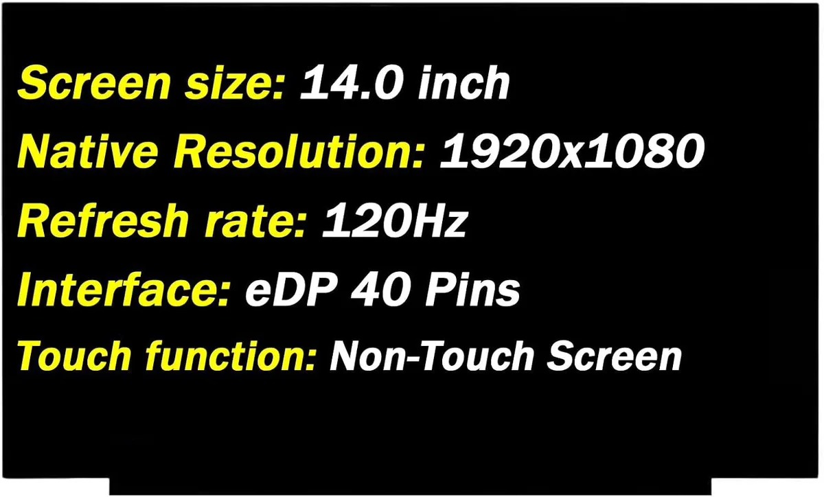 NUOLAISUN NUOLAISUN laptop screen 14.0" 120Hz FHD 40-pin for Asus Zephyrus G14 GA401 P/N 936980-N32 — product photo