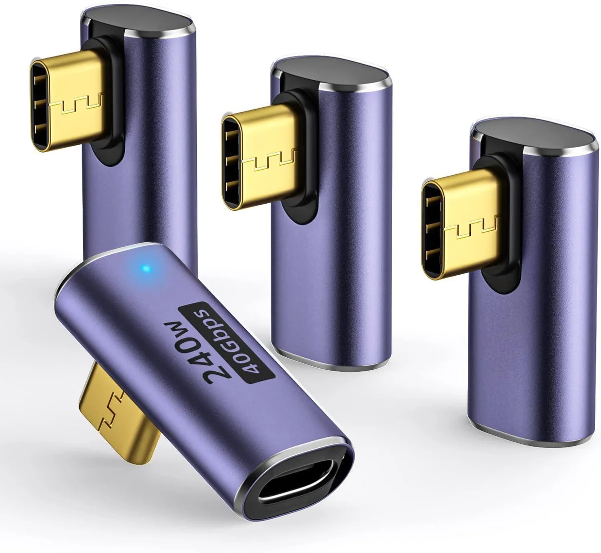 Corn Electronics Corn Electronics 90 Degree USB C Adapter 4 Pack 240W 40 Gbps 8K 60Hz usb converter — product photo