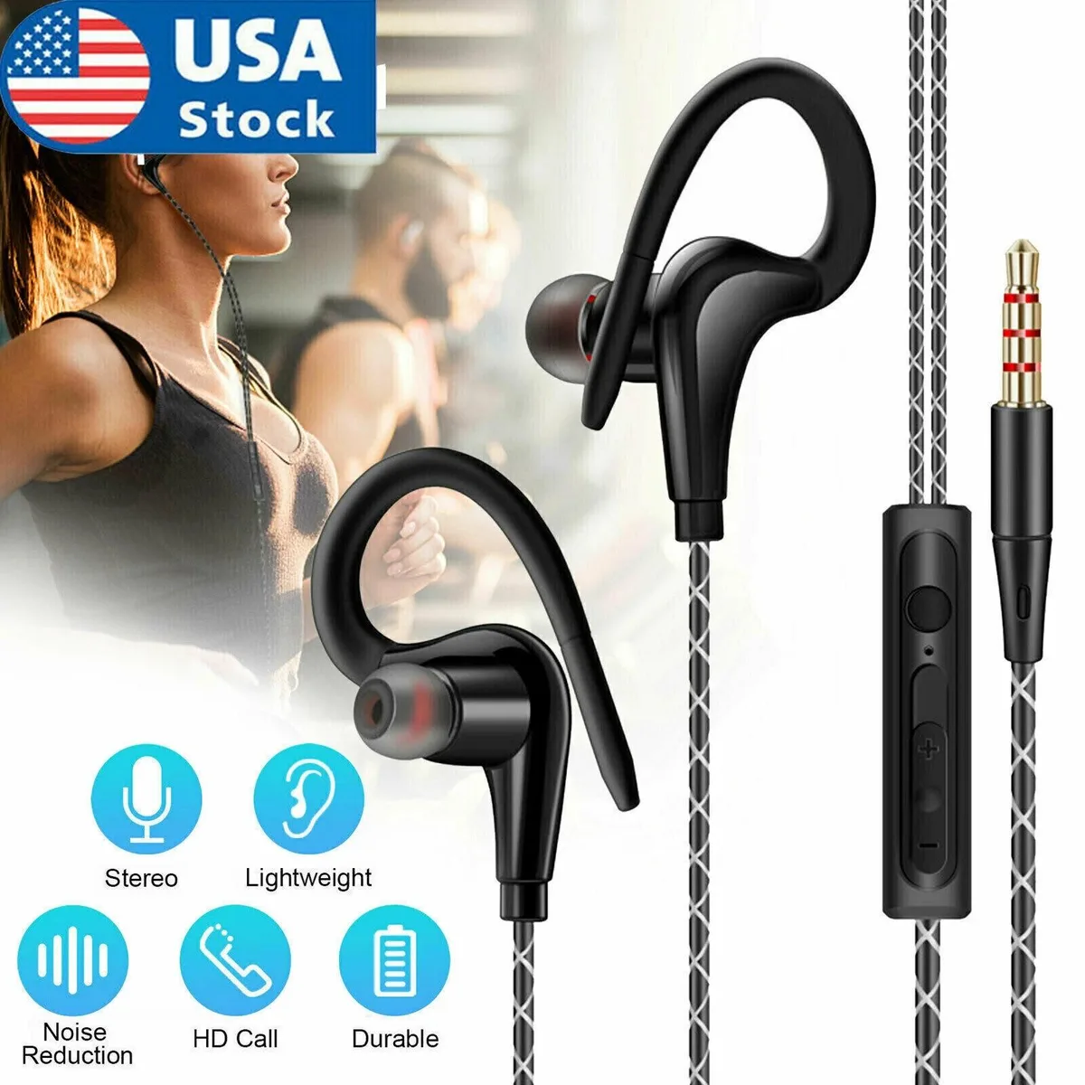 RAYBESTOS UNBRANDED RAYBESTOS UNBRANDED Wired Earbuds 3.5mm Black 108dB 16ohm 8-22KHz — product photo