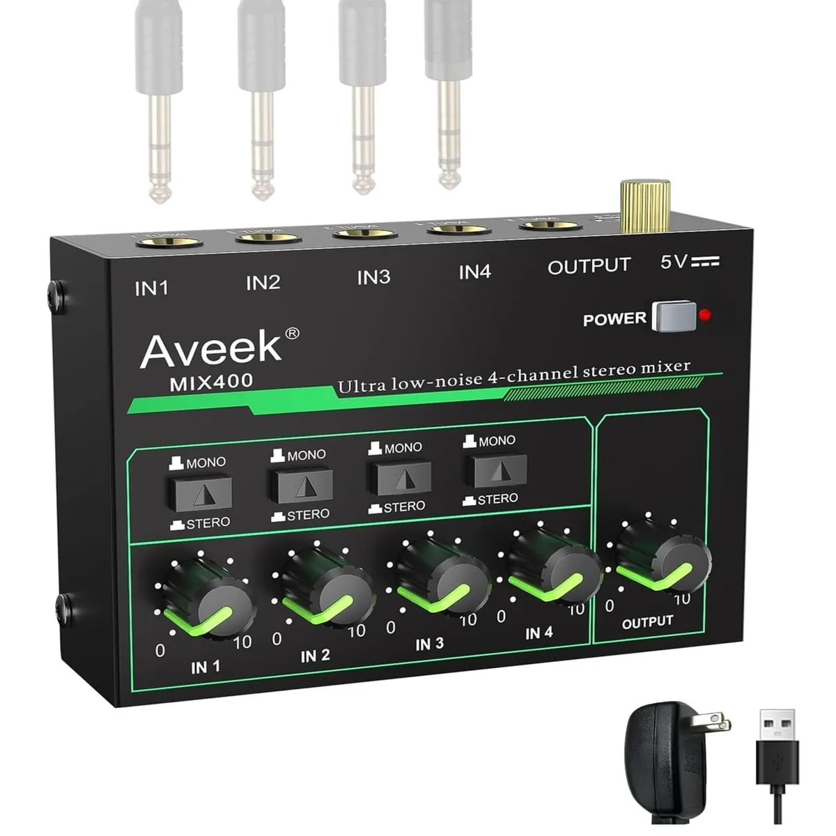  Aveek 4-Channel Mini Audio Mixer 3 x 4.4 x 1.3 inches — product photo