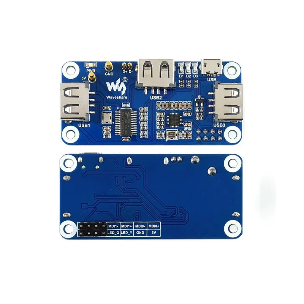 LORDWORLD LORDWORLD PoE Ethernet USB Hub HAT for Raspberry Pi Zero RJ45 3 USB 2.0 Ports — product photo