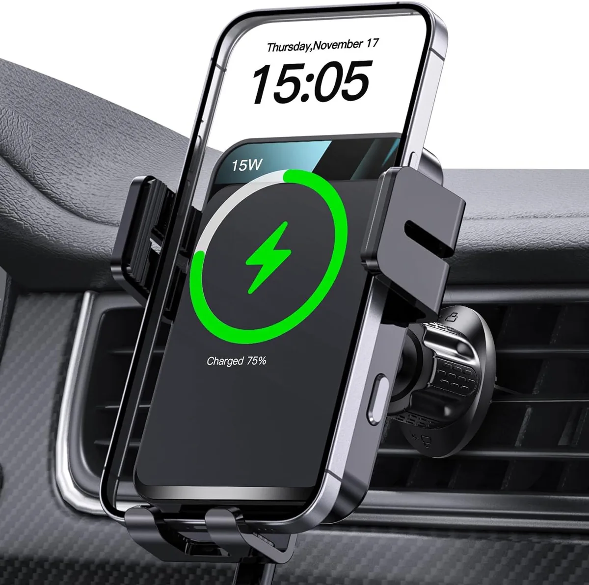 Keyence Keyence Wireless Car Charger Auto-Clamping Mount 15W/10W/7.5W — product photo