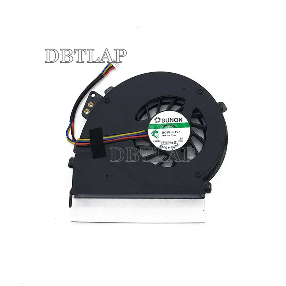 Small black laptop CPU cooling fan with plastic housing and wire connector