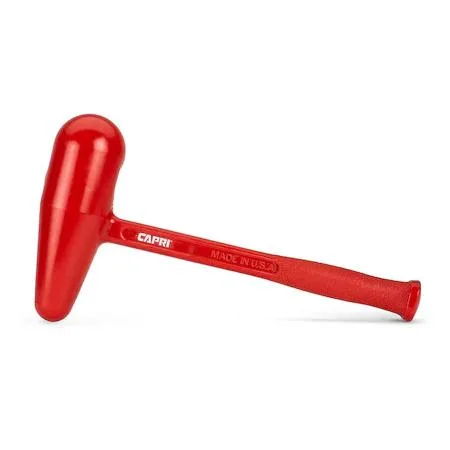 Large orange polyurethane mallet with shot-filled head and steel handle