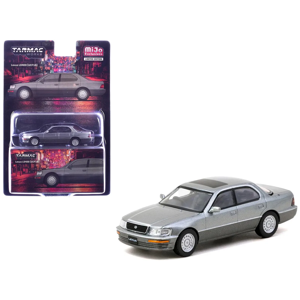 Tarmac Works Tarmac Works Lexus LS400 RHD Flint Gray Metallic Global64 1/64 Diecast Hobby Collectible — product photo