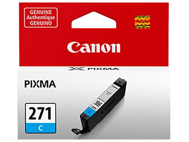 Small rectangular cyan ink cartridge with smart LED indicator
