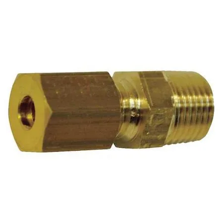 Ten brass straight adapters with 6 mm compression and 1/8 inch BSPT threads