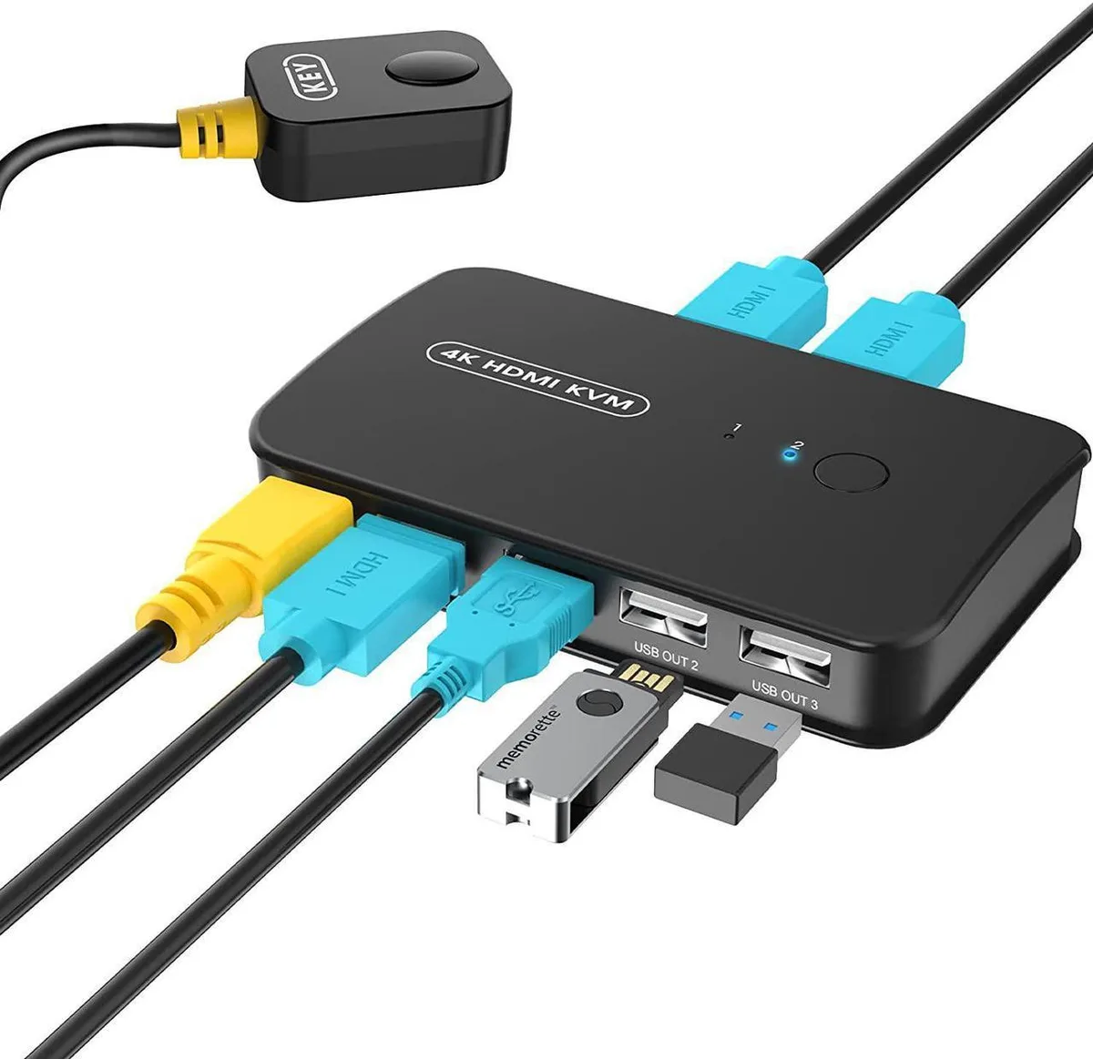 Vszerda Vszerda KVM Switch 2 Port HDMI 4K@30Hz Wired Controller — product photo