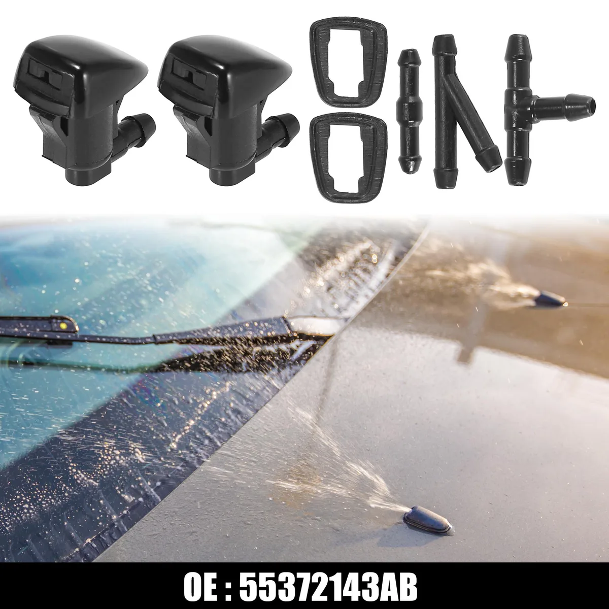 Unique-Bargains Unique-Bargains Front Windshield Washer Nozzles Pack of 7 Black — product photo