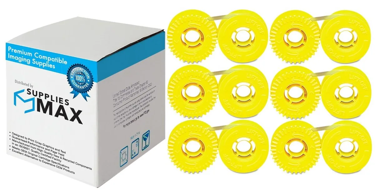 SuppliesMax SuppliesMax Typewriter Lift Off Tape White 6 Pack SKX-EL — product photo