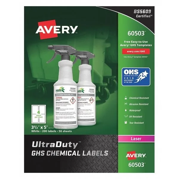 Avery Avery 60503 GHS Chemical Laser Labels 200 per box — product photo