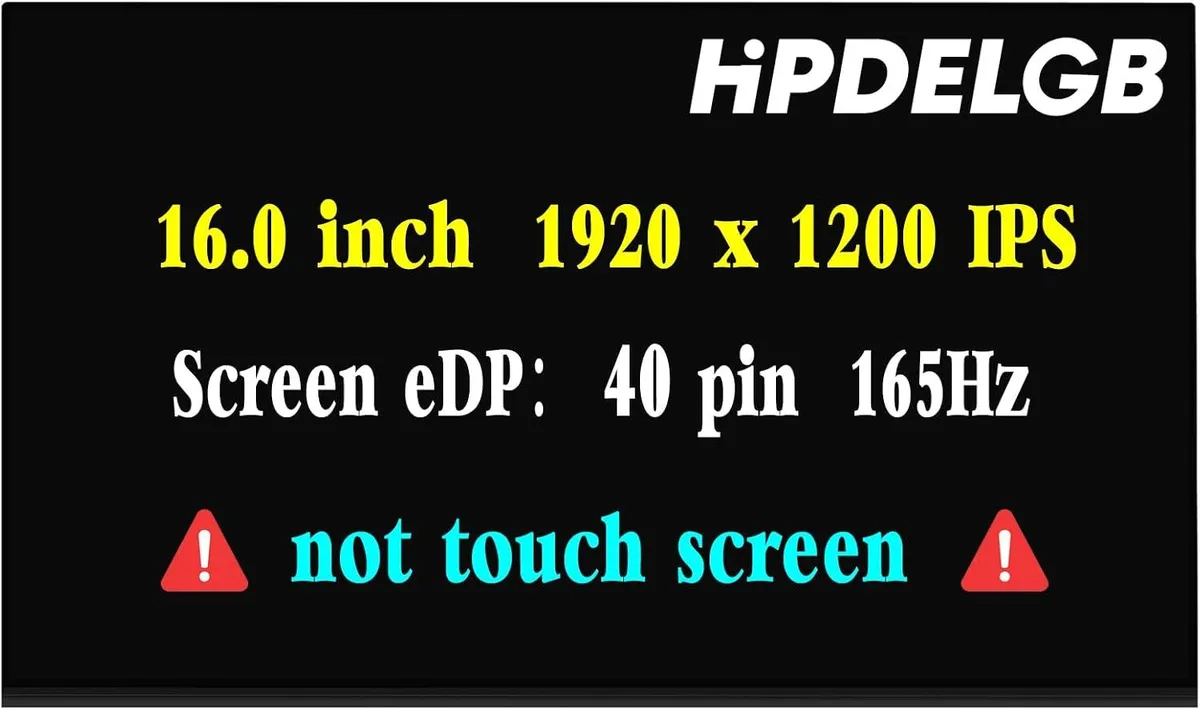 NUOLAISUN NUOLAISUN 16 inch 165Hz WUXGA 1920x1200 IPS 40Pin laptop screen — product photo