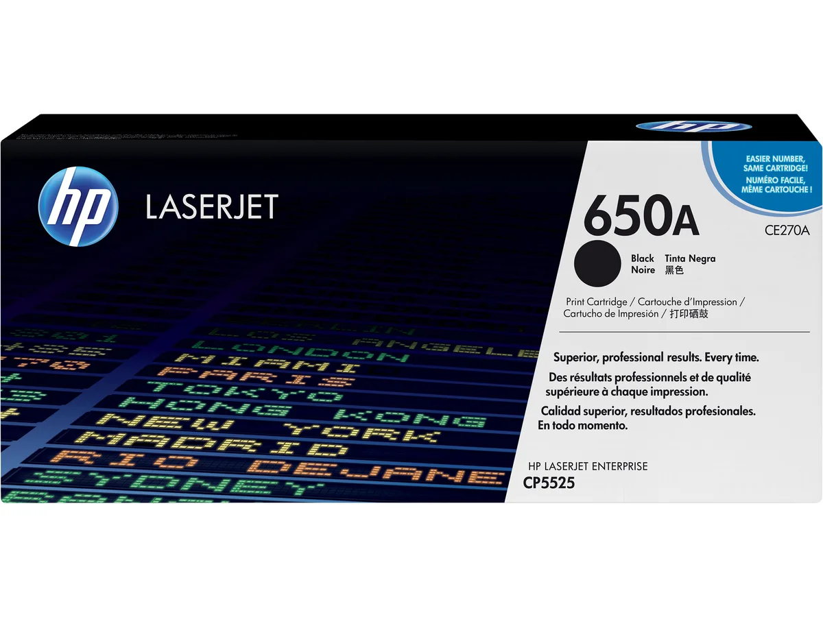 HP HP CE270A (650A) Black Toner Cartridge — 13 500 pages — product photo